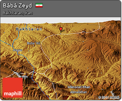 Physical 3D Map of Bābā Zeyd