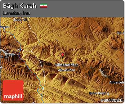 Physical 3D Map of Bāgh Kerah