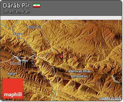 Physical 3D Map of Dārāb Pīr