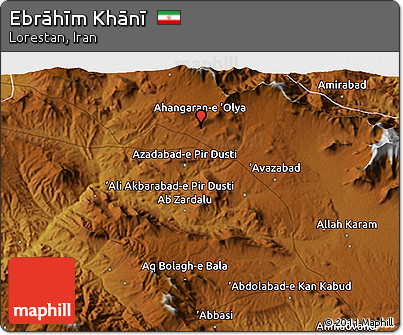 Physical 3D Map of Ebrāhīm Khānī