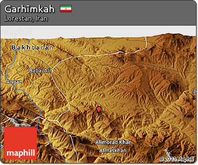 Physical 3D Map of Garhīmkah