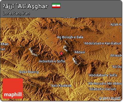 Physical 3D Map of Ḩājjī `Alī Aşghar