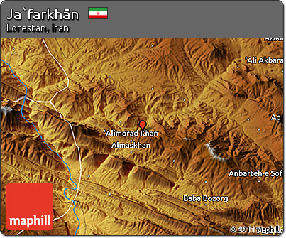 Physical 3D Map of Ja`farkhān