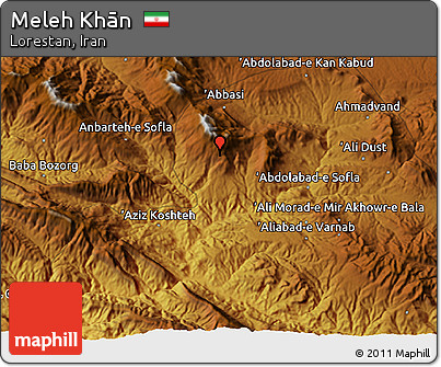 Physical 3D Map of Meleh Khān