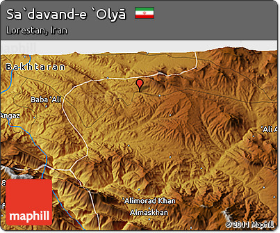 Physical 3D Map of Sa`davand-e `Olyā
