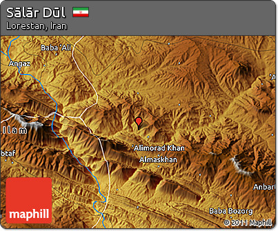 Physical 3D Map of Sālār Dūl