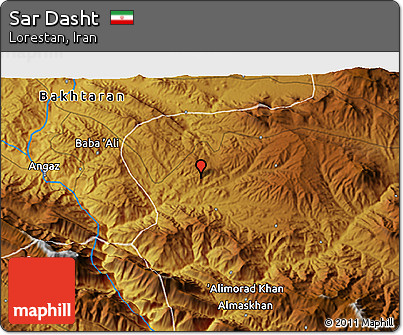 Physical 3D Map of Sar Dasht