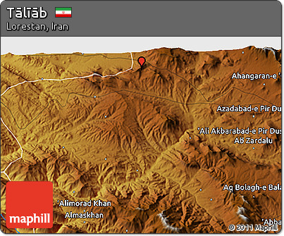 Physical 3D Map of Tālīāb