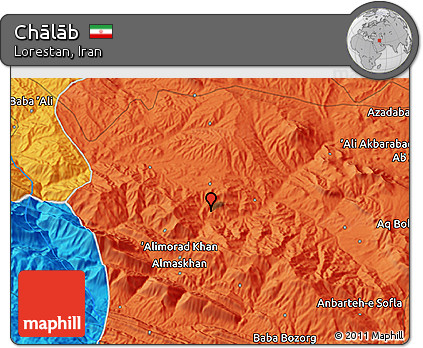 Political 3D Map of Chālāb