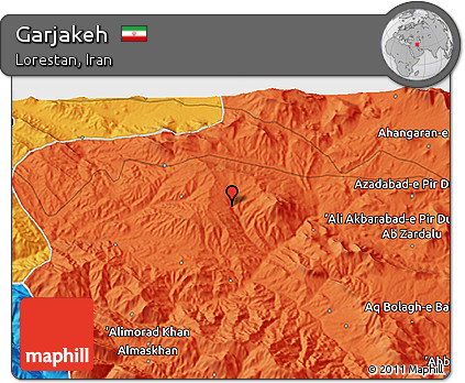 Political 3D Map of Garjakeh