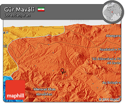 Political 3D Map of Gūr Mavālī