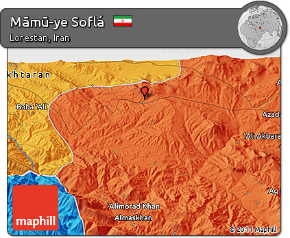 Political 3D Map of Māmū-ye Soflá