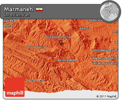 Political 3D Map of Marmaneh