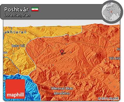 Political 3D Map of Poshtvār