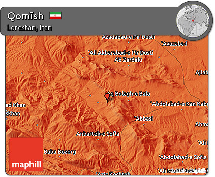 Political 3D Map of Qomīsh