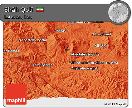 Political 3D Map of Shāh Qolī