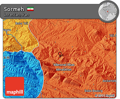 Political 3D Map of Sormeh