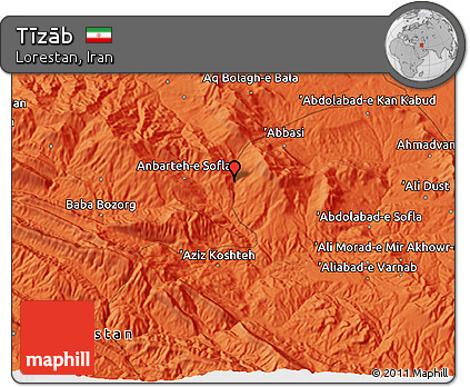 Political 3D Map of Tīzāb