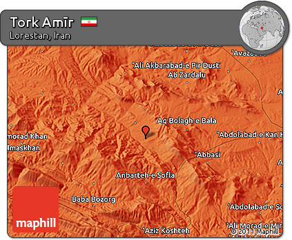 Political 3D Map of Tork Amīr