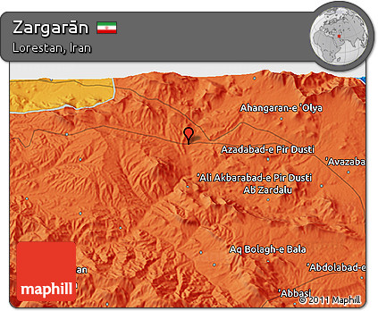 Political 3D Map of Zargarān