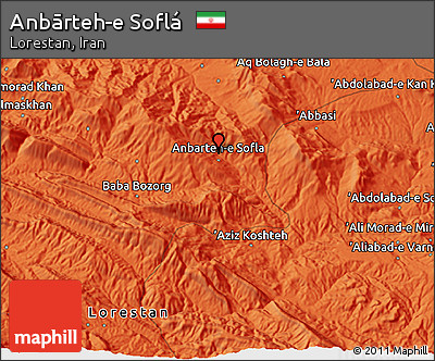 Political 3D Map of Anbārteh-e Soflá