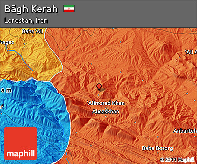 Political 3D Map of Bāgh Kerah
