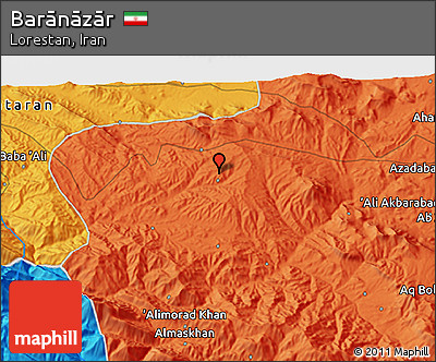 Political 3D Map of Barānāzār