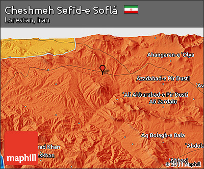 Political 3D Map of Cheshmeh Sefīd-e Soflá