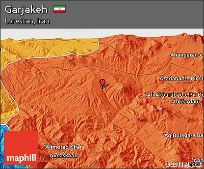 Political 3D Map of Garjakeh