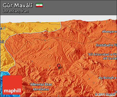Political 3D Map of Gūr Mavālī