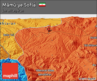 Political 3D Map of Māmū-ye Soflá