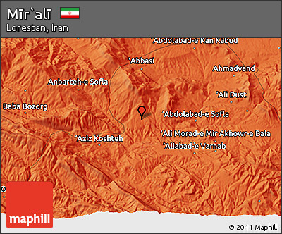 Political 3D Map of Mīr`alī