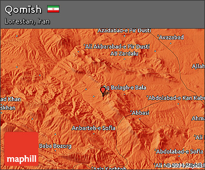 Political 3D Map of Qomīsh
