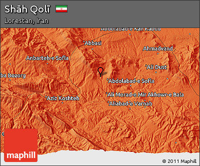 Political 3D Map of Shāh Qolī