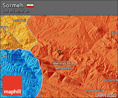 Political 3D Map of Sormeh