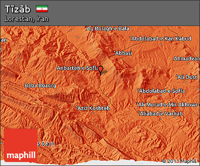 Political 3D Map of Tīzāb