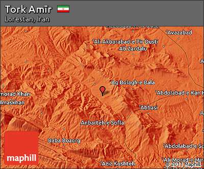 Political 3D Map of Tork Amīr