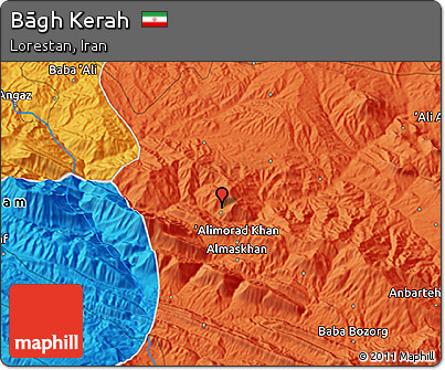 Political 3D Map of Bāgh Kerah