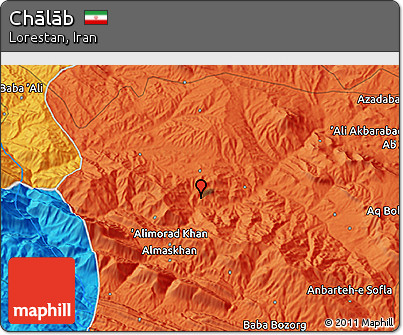 Political 3D Map of Chālāb