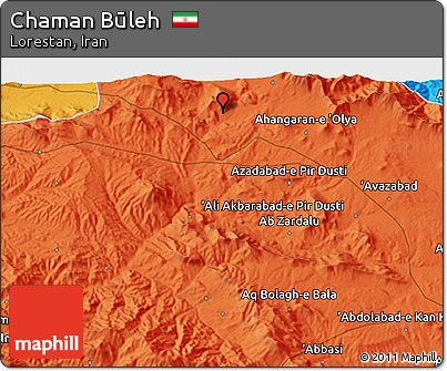 Political 3D Map of Chaman Būleh