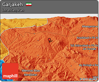 Political 3D Map of Garjakeh