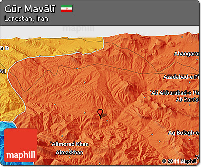 Political 3D Map of Gūr Mavālī