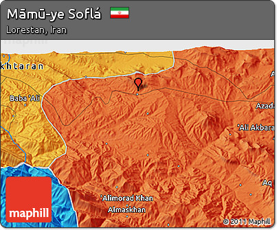 Political 3D Map of Māmū-ye Soflá