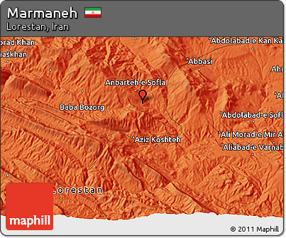 Political 3D Map of Marmaneh