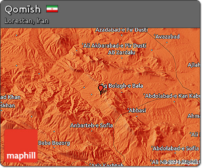 Political 3D Map of Qomīsh