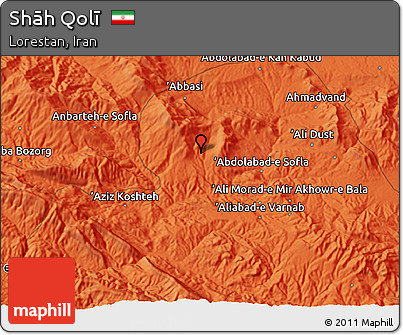 Political 3D Map of Shāh Qolī