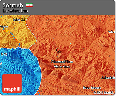 Political 3D Map of Sormeh
