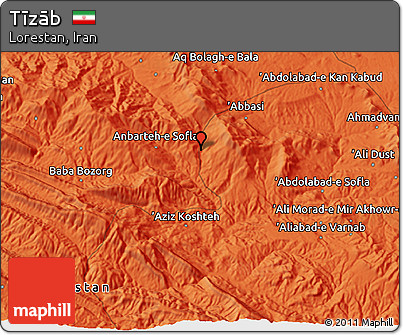 Political 3D Map of Tīzāb
