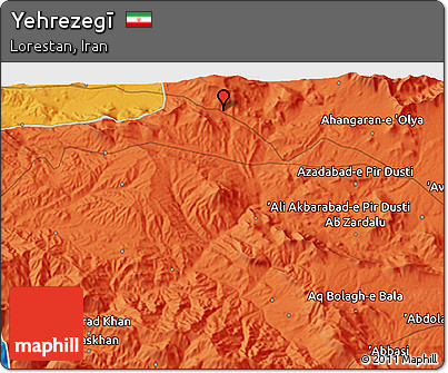 Political 3D Map of Yehrezegī