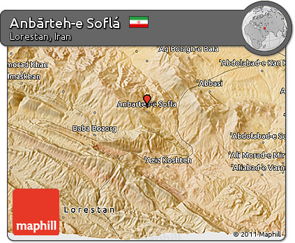 Satellite 3D Map of Anbārteh-e Soflá